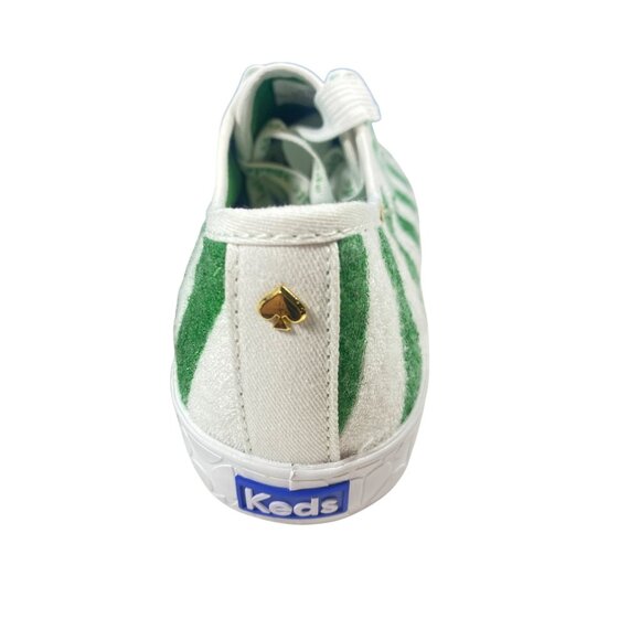 NEW Keds X Kate Spade W's 10 NY Kickstart Logo Foxing Terry Sneakers Green White - Picture 4 of 15